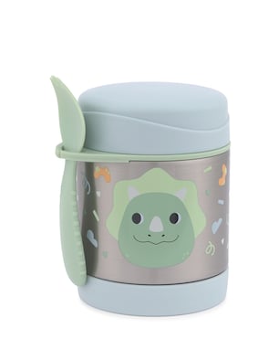 Pote térmico infantil com talher dino 325ml - azul | Skip Hop
