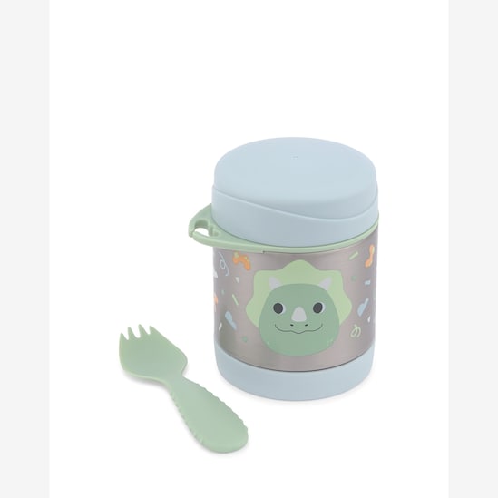 Pote térmico infantil com talher dino 325ml - azul | Skip Hop