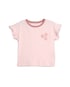 Camiseta infantil com floral bordado - Rosa Claro | Carter's
