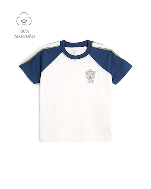 Camiseta infantil com bordado - Branca | Carter's