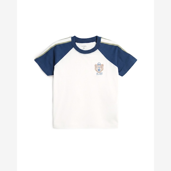 Camiseta infantil com bordado - Branca | Carter's