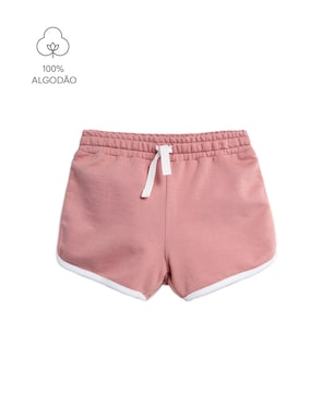 Short de moletom infantil com amarração - Rosa | Carter's
