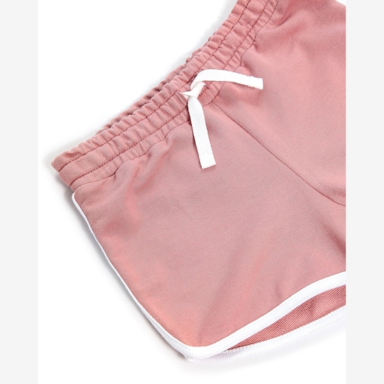 Short de moletom infantil com amarração - Rosa | Carter's