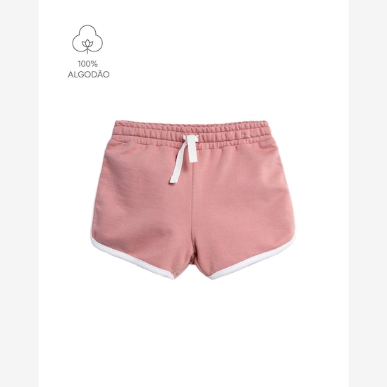 Short de moletom infantil com amarração - Rosa | Carter's