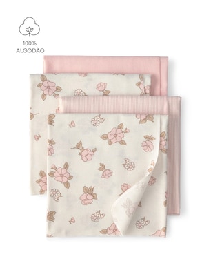 Kit cueiro bebê 4 peças floral - Multicor | Carter's