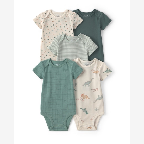 Kit body bebê 5 peças estampado - Multicor | Carter's
