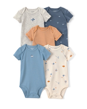 Kit body bebê 5 peças estampado - Multicor | Carter's