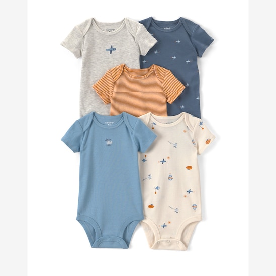 Kit body bebê 5 peças estampado - Multicor | Carter's