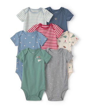 Kit body bebê 7 peças estampado - Multicor | Carter's