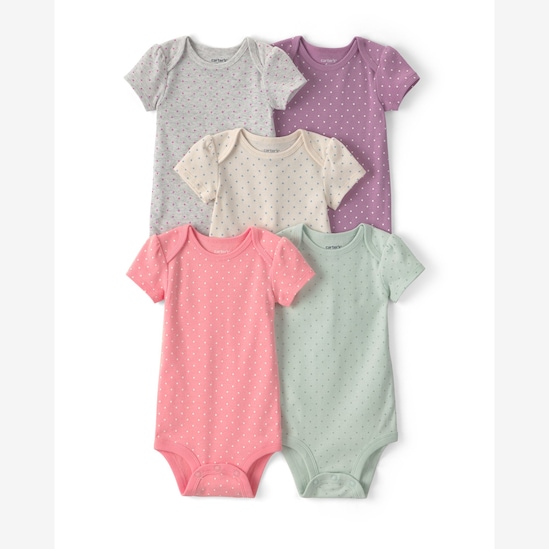 Kit body bebê 5 peças poás - Multicor | Carter's