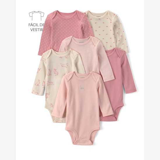 Kit body bebê 6 peças poá - Multicor | Carter's