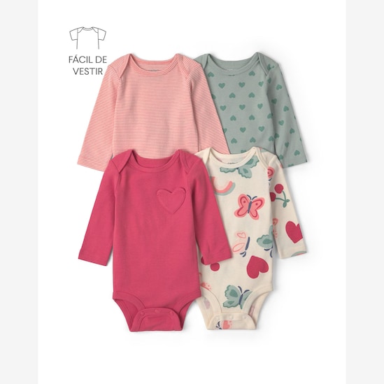 Kit body bebê 4 peças estampado - Multicor | Carter's