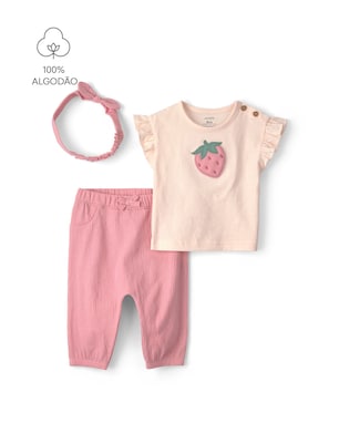 Conjunto longo bebê 2 peças com faixa de cabelo - Multicor | Carter's