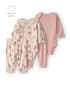 Conjunto longo bebê 4 peças canelado e floral - Multicor | Carter's