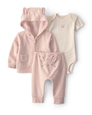 Conjunto longo bebê 3 peças em plush estampado - Multicor | Carter's
