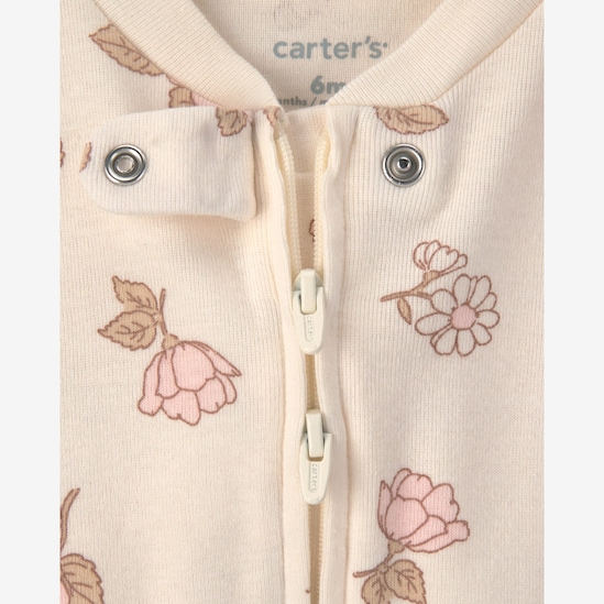 Kit macacão bebê 2 peças com pezinho floral - Multicor | Carter's