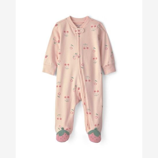 Macacão bebê com pezinho estampado - Rosa | Carter's