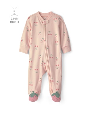 Macacão bebê com pezinho estampado - Rosa | Carter's