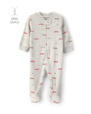 Macacão bebê com pezinho estampado - Cinza | Carter's