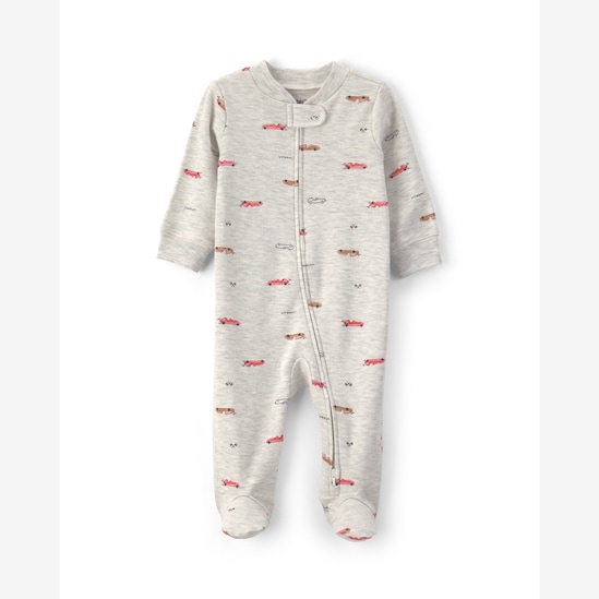 Macacão bebê com pezinho estampado - Cinza | Carter's