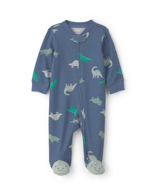 Macacão bebê com pezinho estampado - Azul | Carter's
