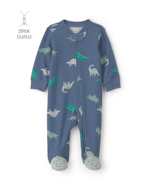 Macacão bebê com pezinho estampado - Azul | Carter's