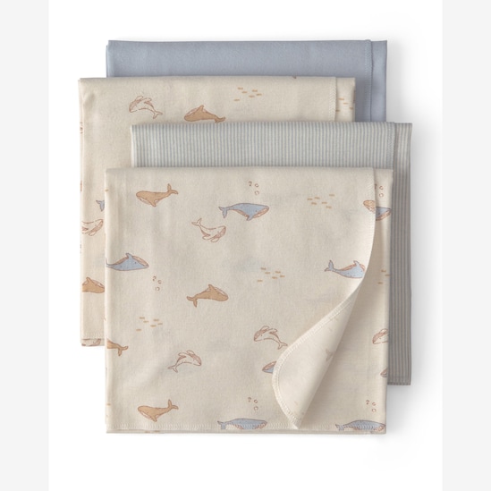 Kit cueiro bebê 4 peças estampado - Multicor | Carter's