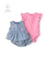 Conjunto curto bebê 3 peças com babados - Multicor | Carter's