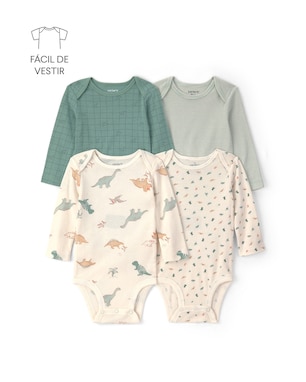 Kit body longo bebê 4 peças estampado - Multicor | Carter's