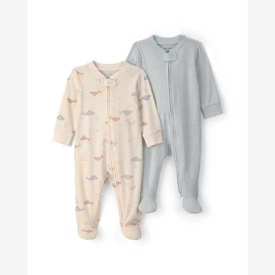 Kit macacão bebê 2 peças estampado - Multicor | Carter's