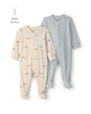 Kit macacão bebê 2 peças estampado - Multicor | Carter's