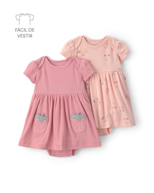 Kit vestido bebê 2 peças estampado - Rosa | Carter's