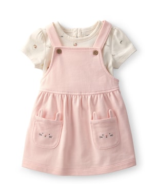 Salopete bebê com body estampada - Rosa | Carter's