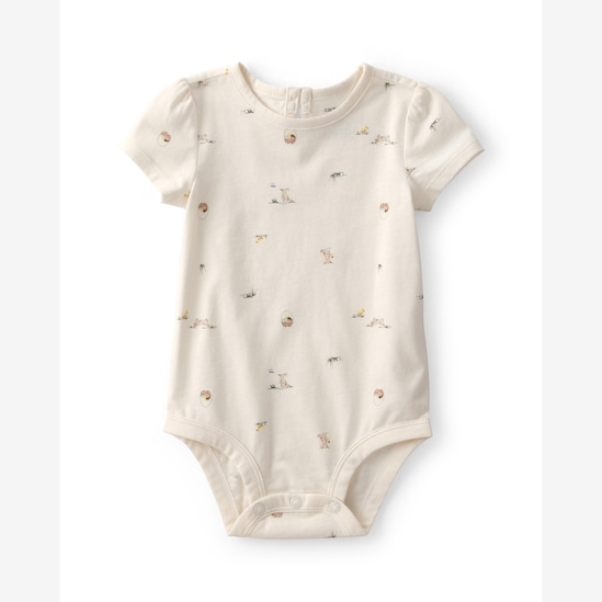 Salopete bebê com body estampada - Rosa | Carter's