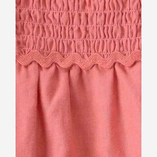 Vestido bebê com babados em viscolinho - Rosa | Carter's