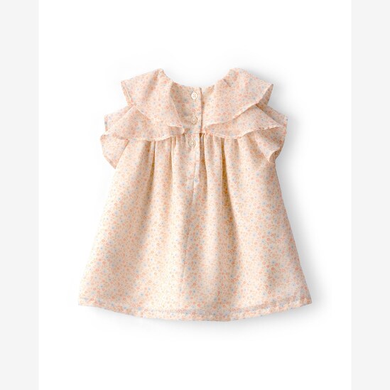 Vestido bebê floral com camadas - Off-white | Carter's