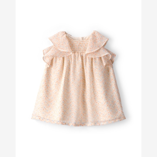 Vestido bebê floral com camadas - Off-white | Carter's