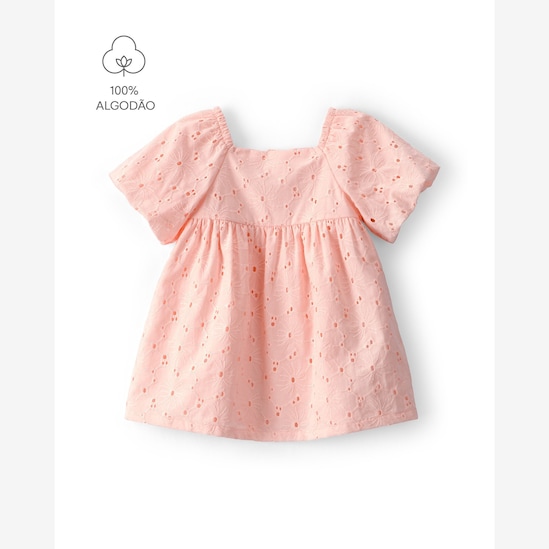 Vestido bebê laise floral - Rosa | Carter's