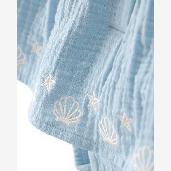 Banho de sol bebê texturizado bordado - Azul | Carter's