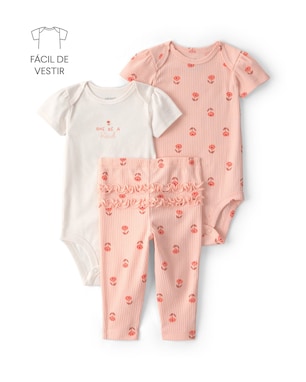 Conjunto longo bebê 3 peças floral - Multicor | Carter's