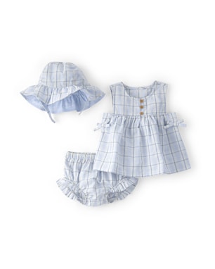 Conjunto Carter's com chapéu bebê menina estampado 3 peças