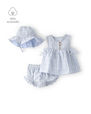 Conjunto Carter's com chapéu bebê menina estampado 3 peças