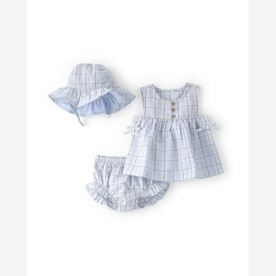 Conjunto Carter's com chapéu bebê menina estampado 3 peças