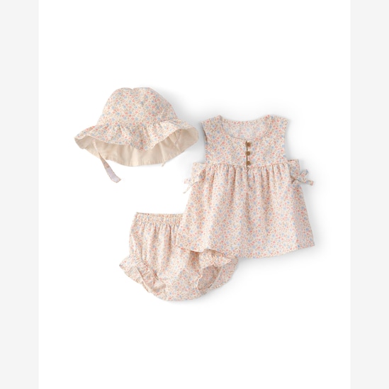 Conjunto curto bebê 3 peças floral - Multicor | Carter's