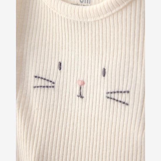 Conjunto longo bebê 2 peças bordado - Off-white | Carter's