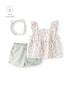Conjunto curto bebê 2 peças com tiara floral - Multicor | Carter's