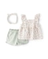 Conjunto curto bebê 2 peças com tiara floral - Multicor | Carter's