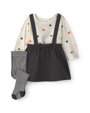 Salopete bebê com camiseta Halloween e meia-calça - Multicor | Carter's