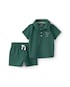 Conjunto curto bebê 2 peças bordado frontal - verde | Carter's