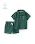 Conjunto curto bebê 2 peças bordado frontal - verde | Carter's